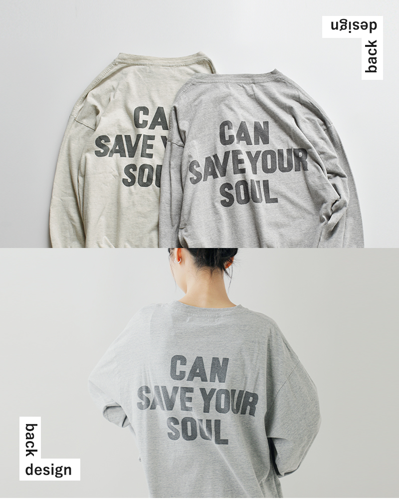 REMI RELIEF(レミレリーフ)HARDSP加工天竺コットンプリントロングTシャツ“CANSAVEYOURSOUL”rn30389134