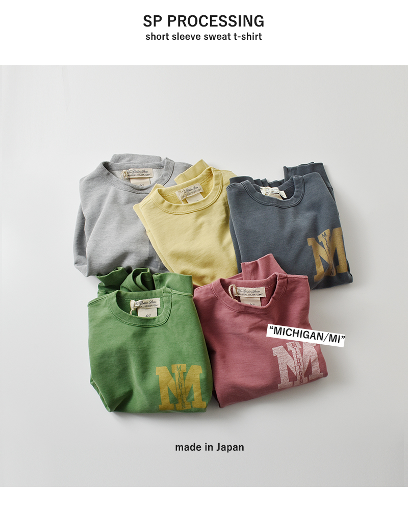 REMI RELIEF(レミレリーフ)SP加工裏毛半袖クルーネックプリントTシャツ“MICHIGAN/MI”rn30389180-1