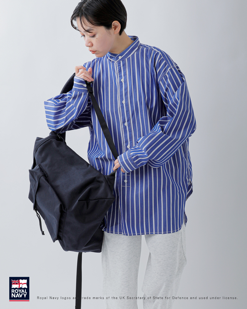 ROYAL NAVY(ロイヤルネイビー)コットンバンドカラーストライプシャツrn99swbs83