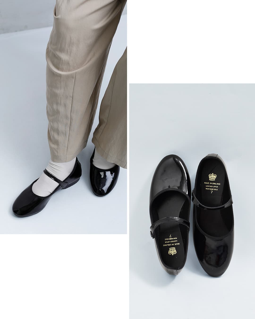 CROWNパテントレザー ストラップ ジャズシューズ s-c-jazz-same1