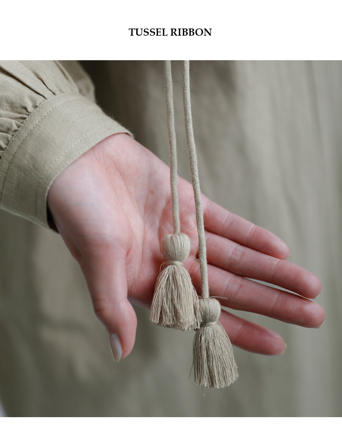normmentコットンリネン タッセルリボン ワンピース “COTTON LINEN TUSSEL RIBBON DRESS” s26s-1537