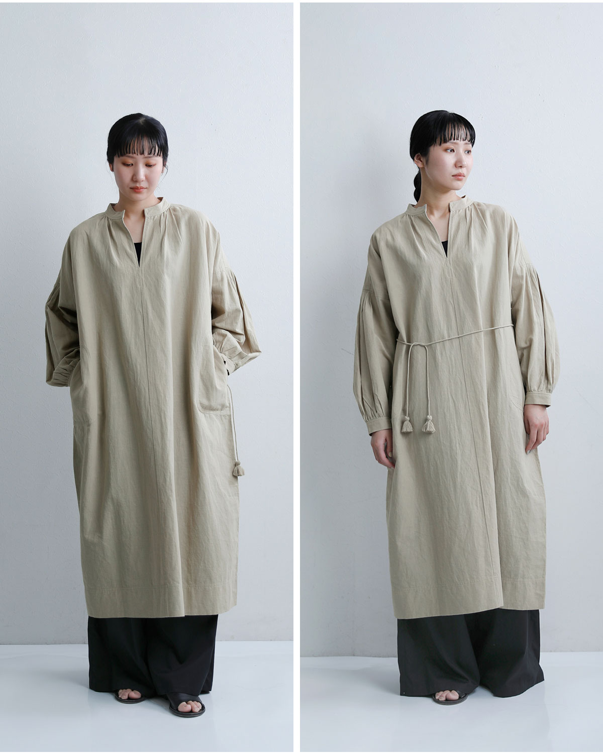 normmentコットンリネン タッセルリボン ワンピース “COTTON LINEN TUSSEL RIBBON DRESS” s26s-1537