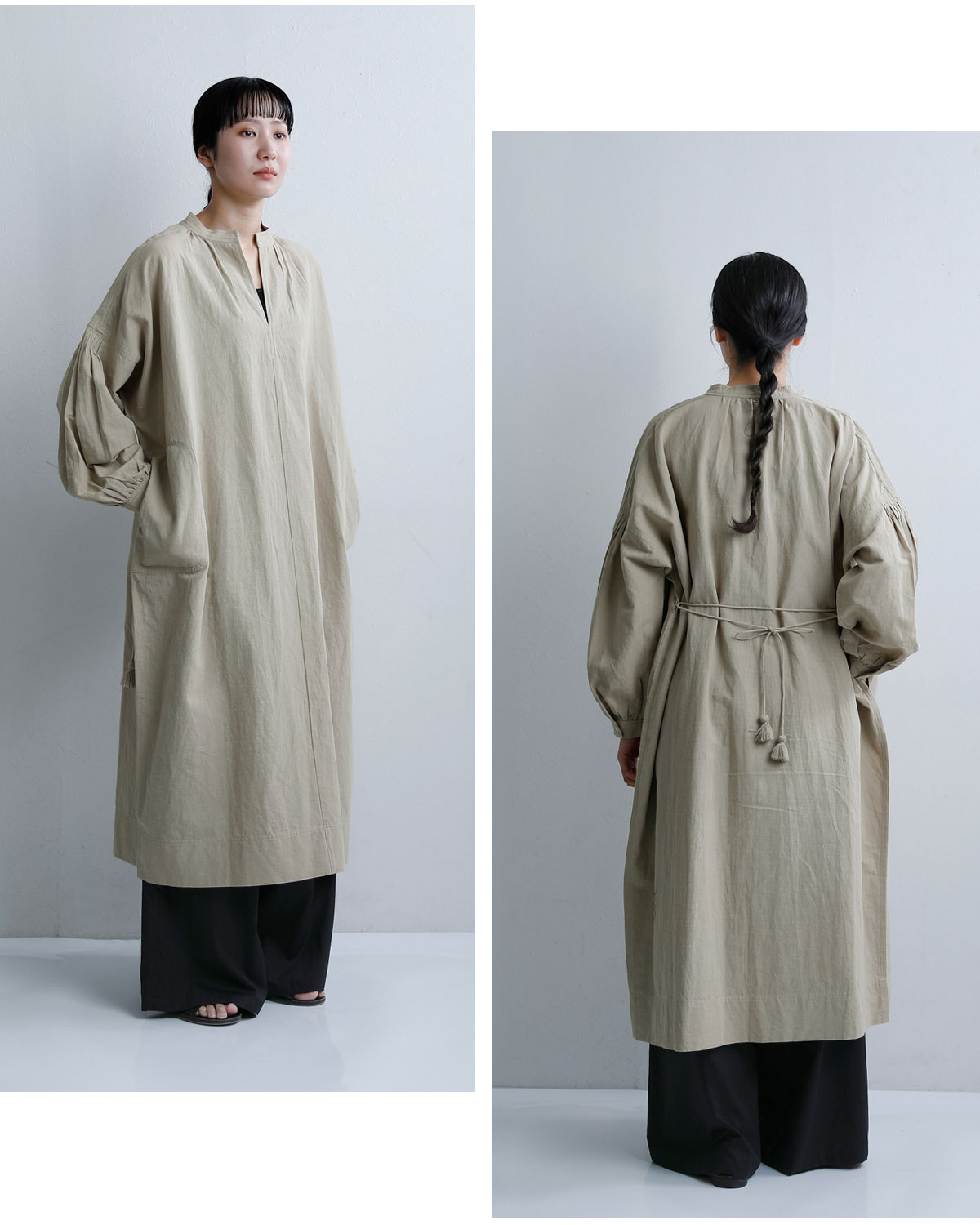 normmentコットンリネン タッセルリボン ワンピース “COTTON LINEN TUSSEL RIBBON DRESS” s26s-1537