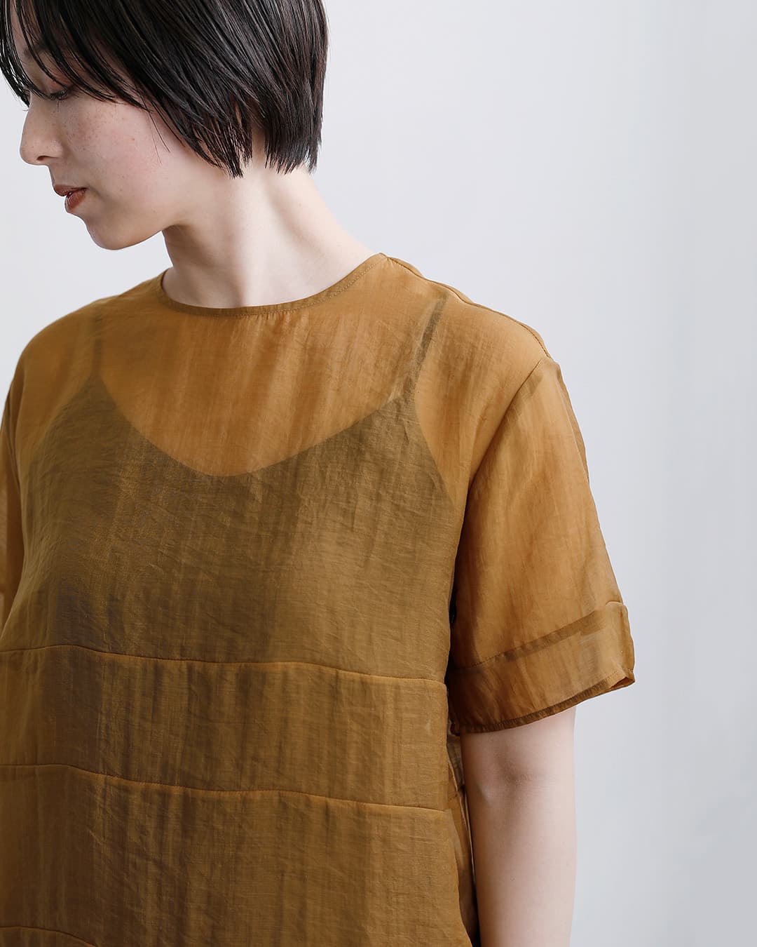normment(ノーメント)シアーテンセル ショートスリーブ トップス “SHEER TENCEL SHORT SLEEVE TOPS” s26s-2255