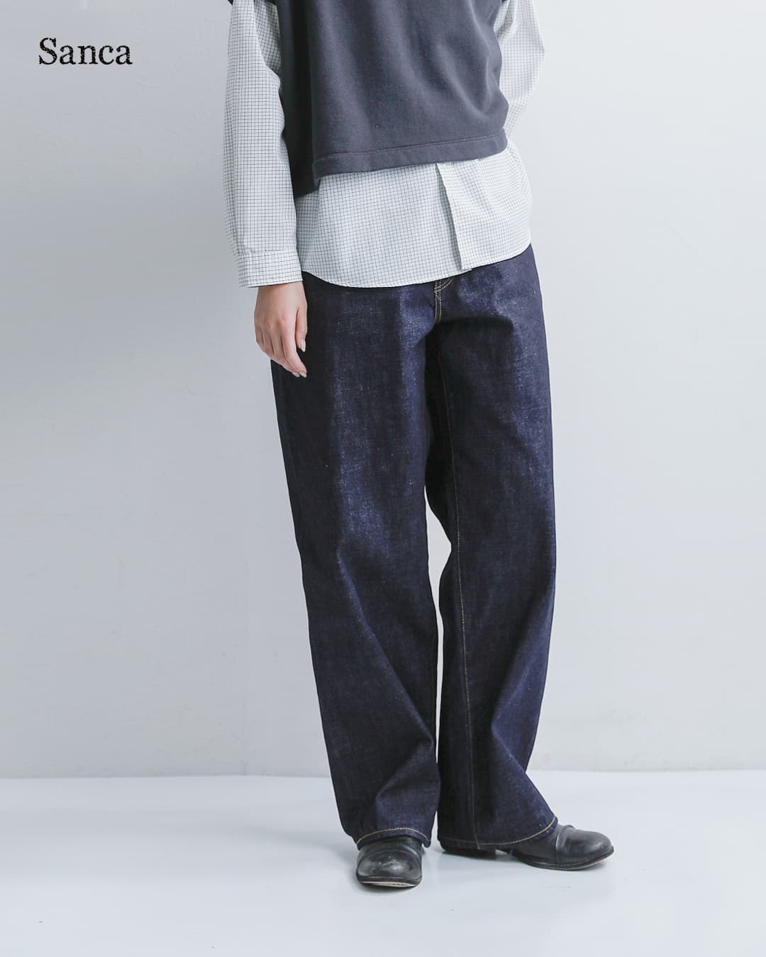 Sanca(サンカ)15.5oz 5ポケット ワイドフィット デニムパンツ s26spt05