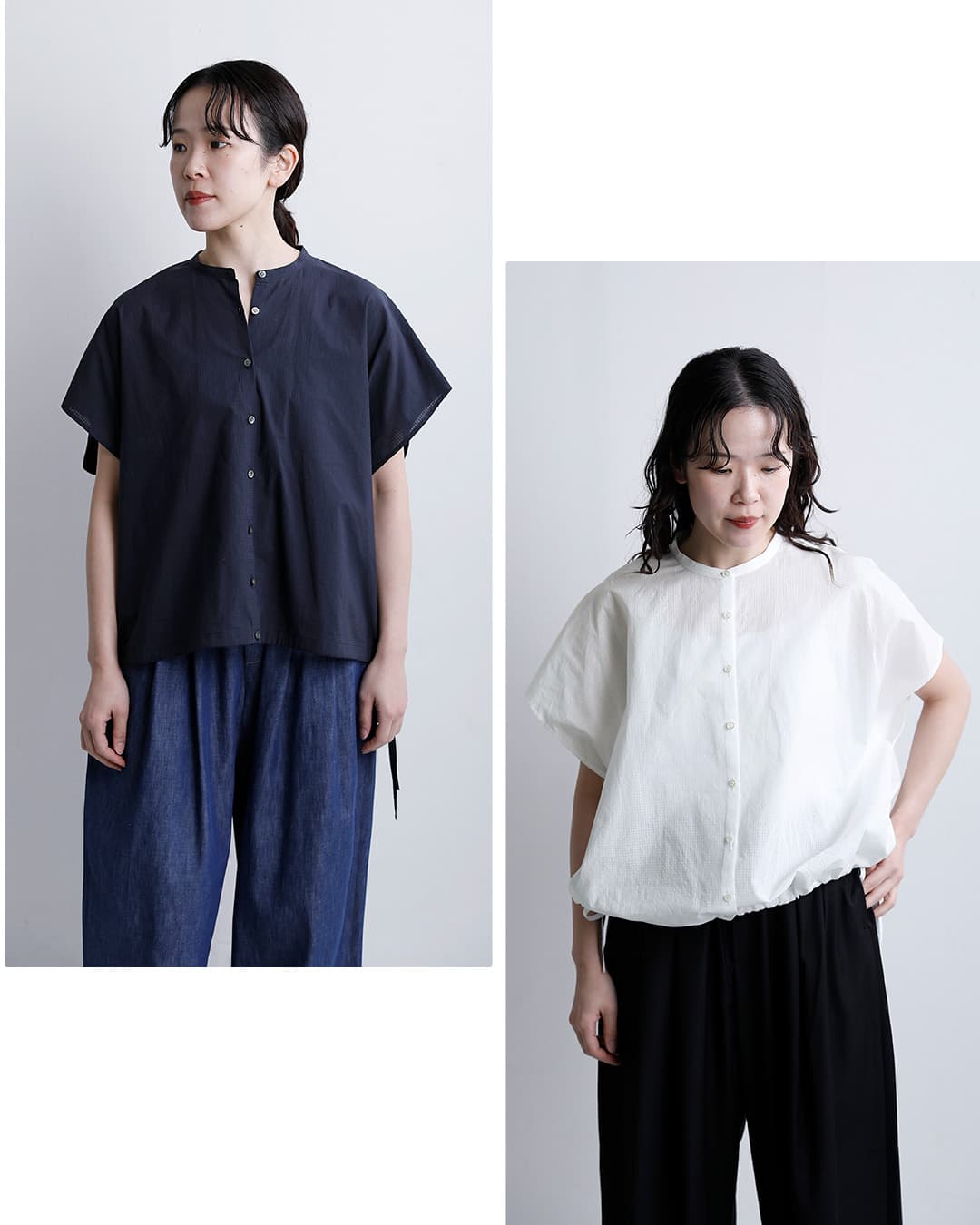 STAMP AND DIARYドルマンスリーブ 裾コード付き コットン ブラウス sdc511ss81