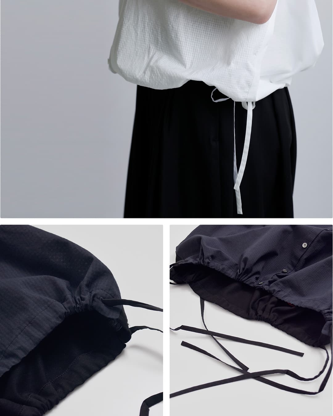 STAMP AND DIARYドルマンスリーブ 裾コード付き コットン ブラウス sdc511ss81