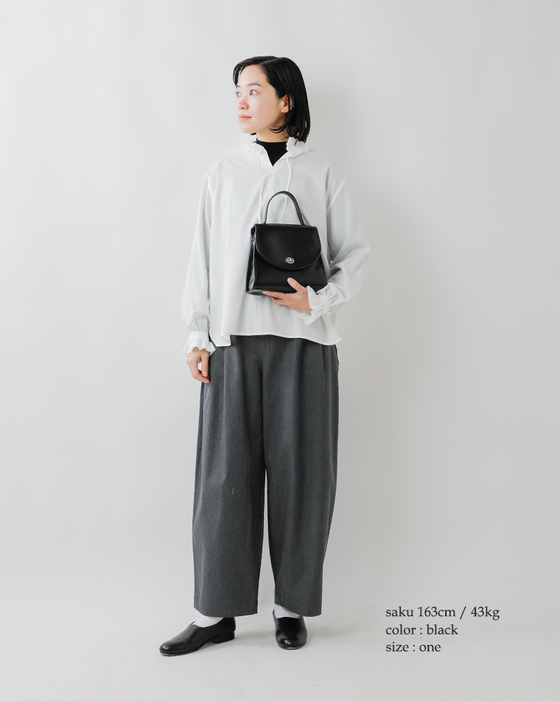 MARINE DAY(マリンデイ)aranciato別注イタリアンスムースカウレザーフラップハンドバッグ“SILVER2”silver2