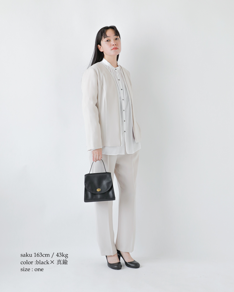 MARINE DAY(マリンデイ)aranciato別注イタリアンスムースカウレザーフラップハンドバッグ“SILVER2”silver2