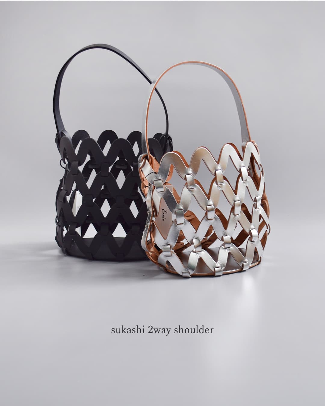 Ense(アンサ)ステアレザー 2way ショルダー かごバッグ sukashi 2way shoulder sk001