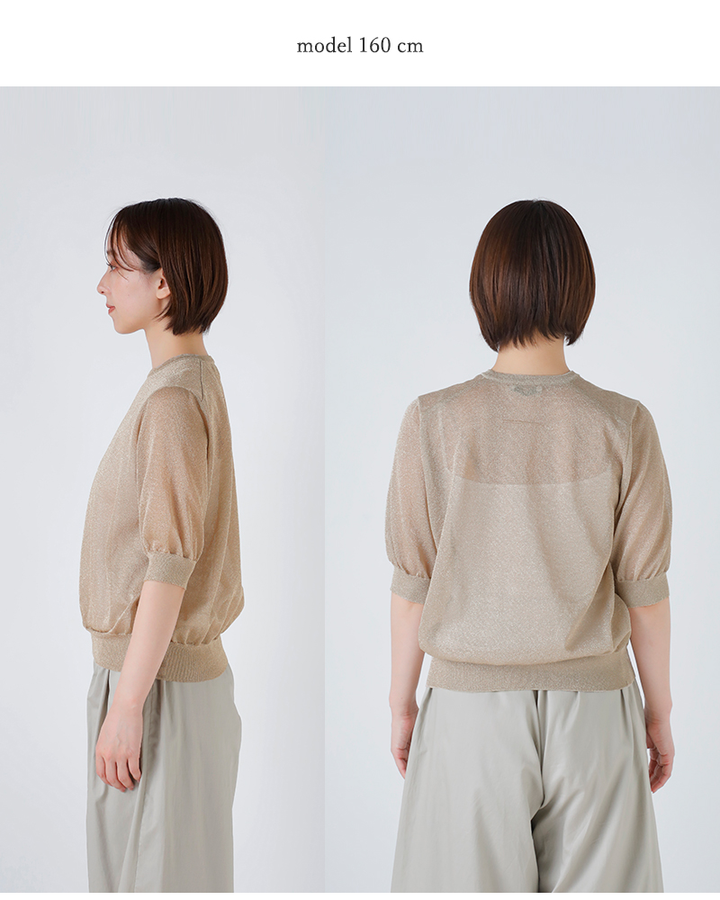 SLOANE(スローン)天竺ラメシアー半袖クルーネックプルオーバーsl10s-1123