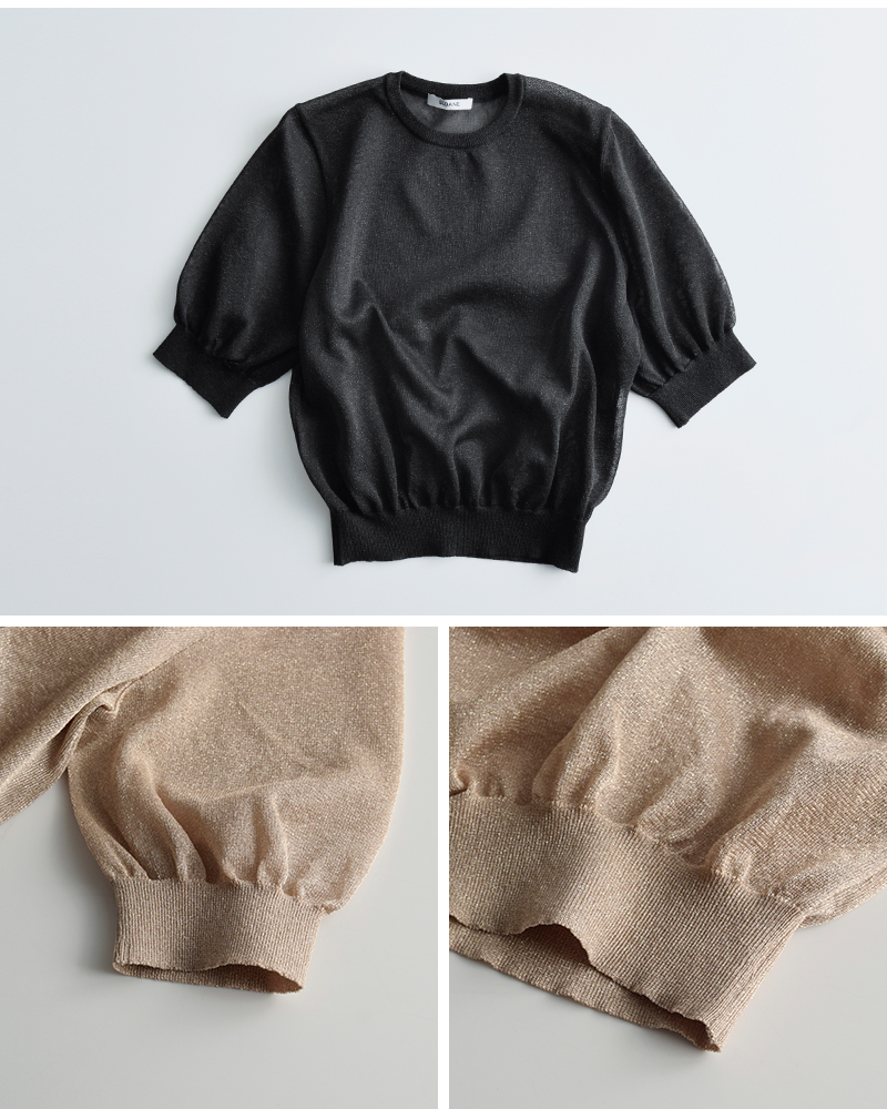 SLOANE(スローン)天竺ラメシアー半袖クルーネックプルオーバーsl10s-1123