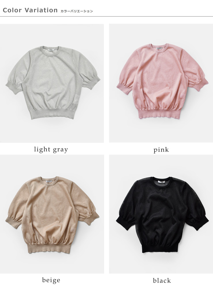 SLOANE(スローン)天竺ラメシアー半袖クルーネックプルオーバーsl10s-1123