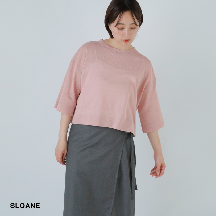 SLOANE(スローン)コットンチュール5分袖Tシャツsl10s-t1080
