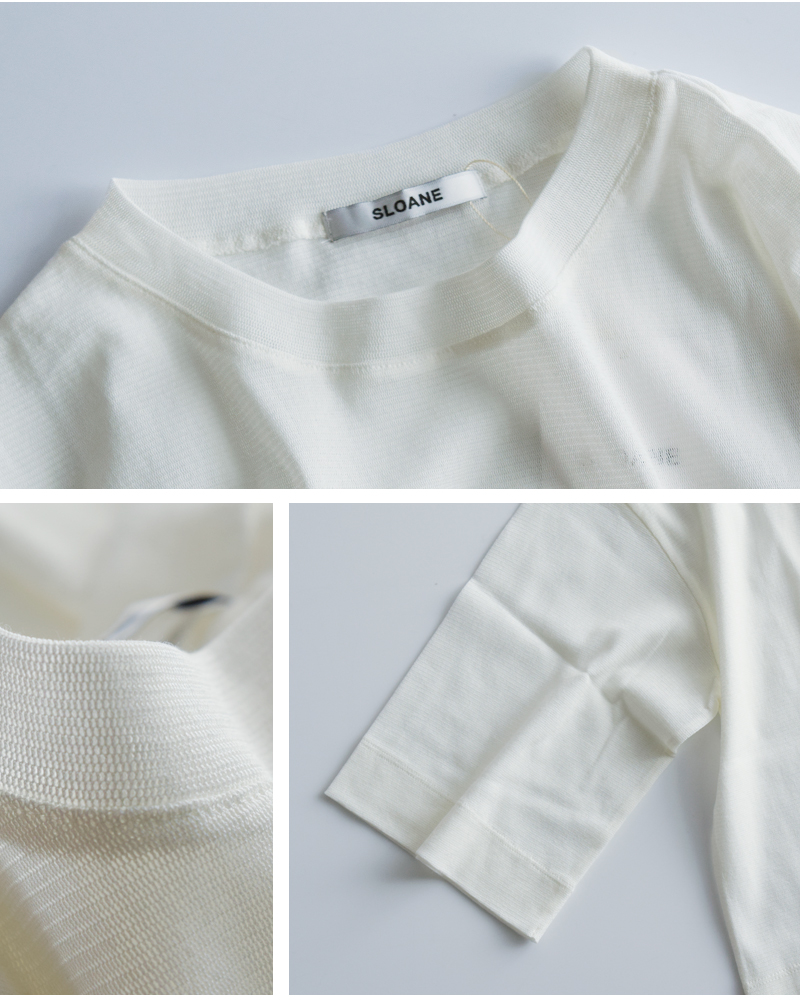 SLOANE(スローン)コットンチュール5分袖Tシャツsl10s-t1080