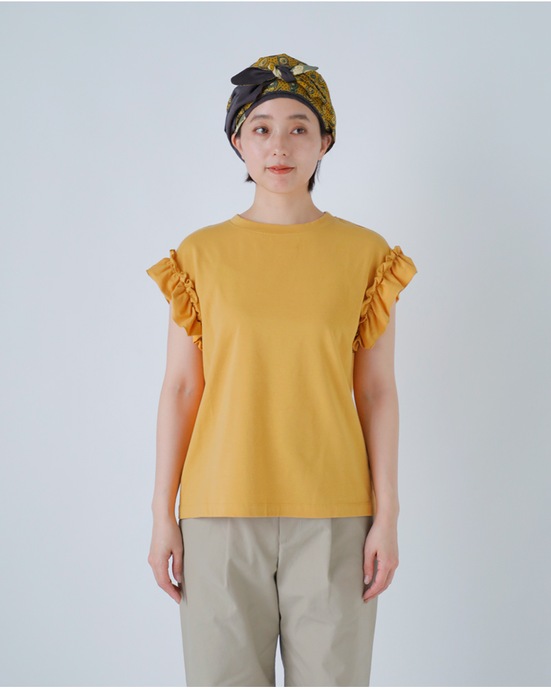 SLOANE(スローン)オーガニックコットンフリルフレンチスリーブプルオーバーsl10s-t1108