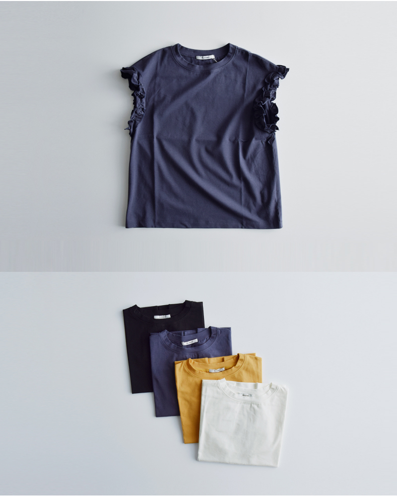 SLOANE(スローン)オーガニックコットンフリルフレンチスリーブプルオーバーsl10s-t1108