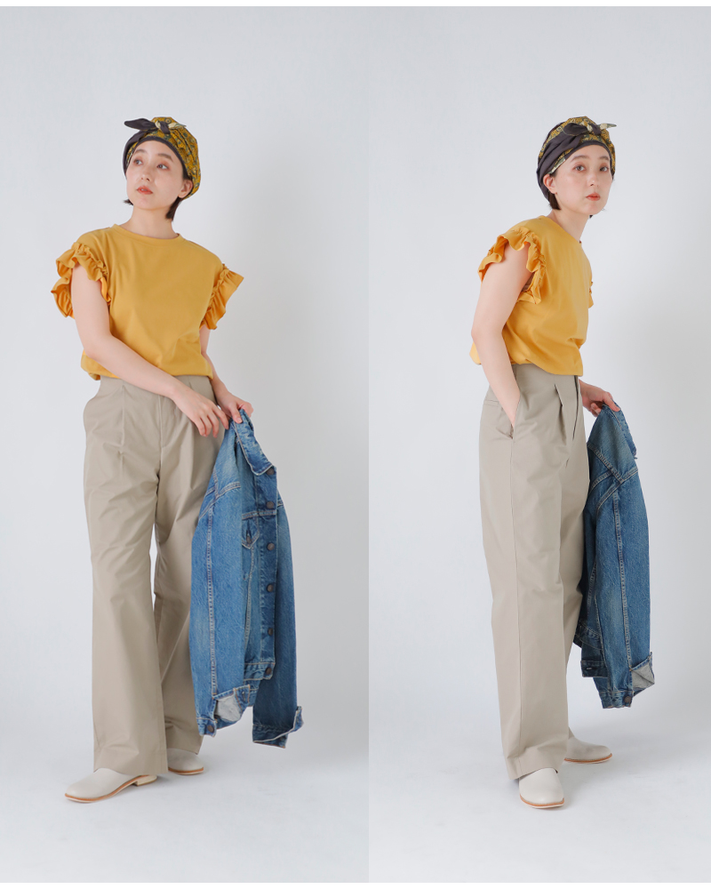 SLOANE(スローン)オーガニックコットンフリルフレンチスリーブプルオーバーsl10s-t1108