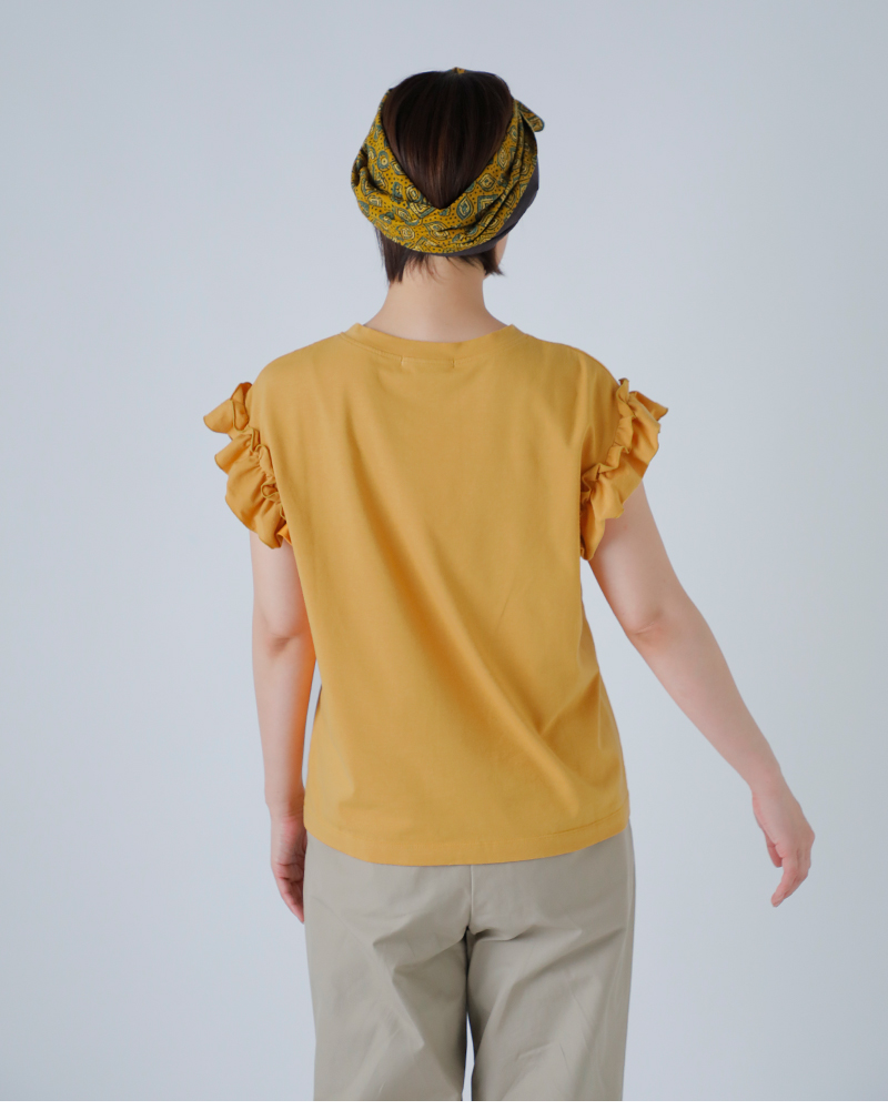 SLOANE(スローン)オーガニックコットンフリルフレンチスリーブプルオーバーsl10s-t1108