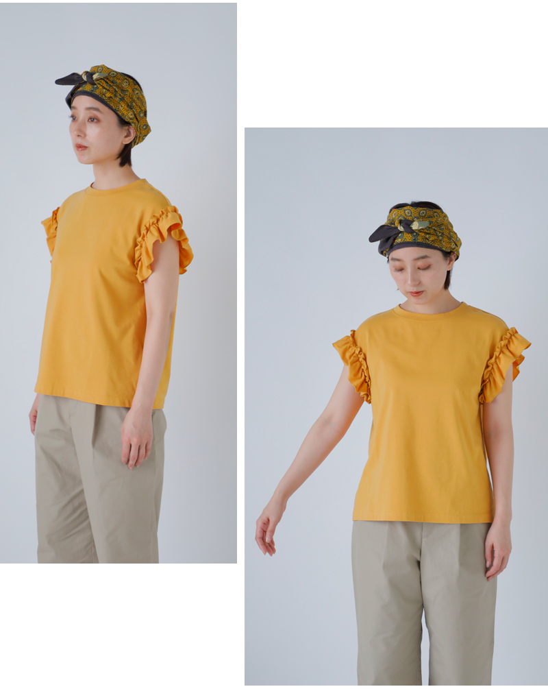 SLOANE(スローン)オーガニックコットンフリルフレンチスリーブプルオーバーsl10s-t1108