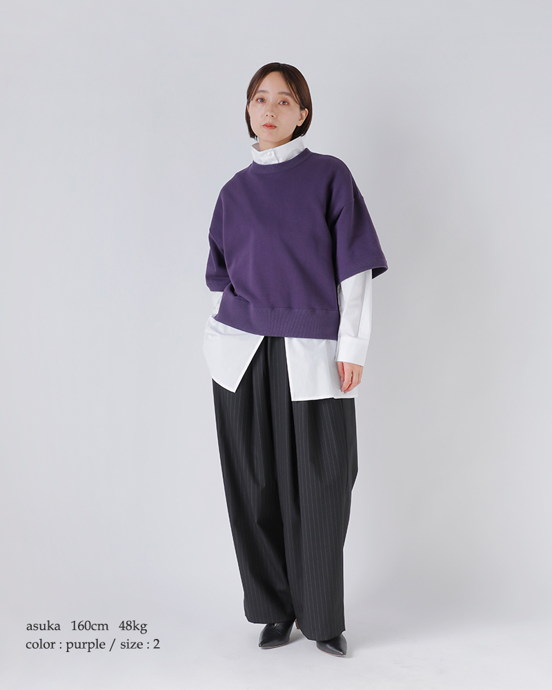 SLOANE(スローン)コットン裏毛半袖ショート丈スウェットプルオーバーsl10s-t1134