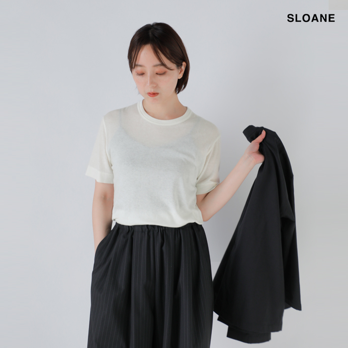 SLOANE(スローン)コットンシルク半袖Tシャツsl10s-t1148