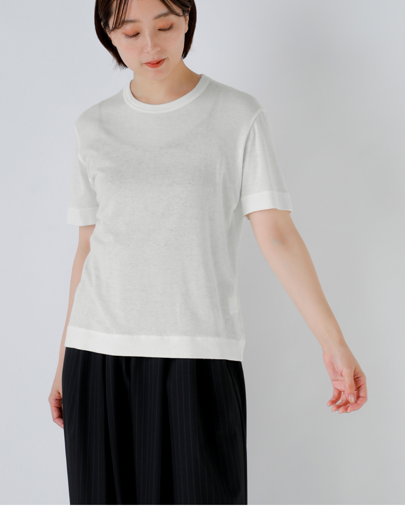 SLOANE(スローン)コットンシルク半袖Tシャツsl10s-t1148