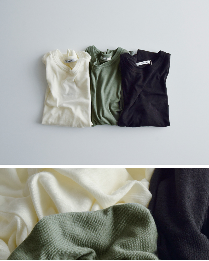 SLOANE(スローン)コットンシルク半袖Tシャツsl10s-t1148