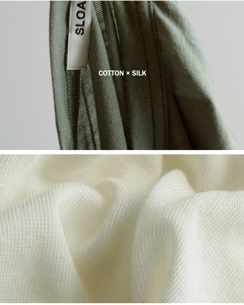 SLOANE(スローン)コットンシルク半袖Tシャツsl10s-t1148