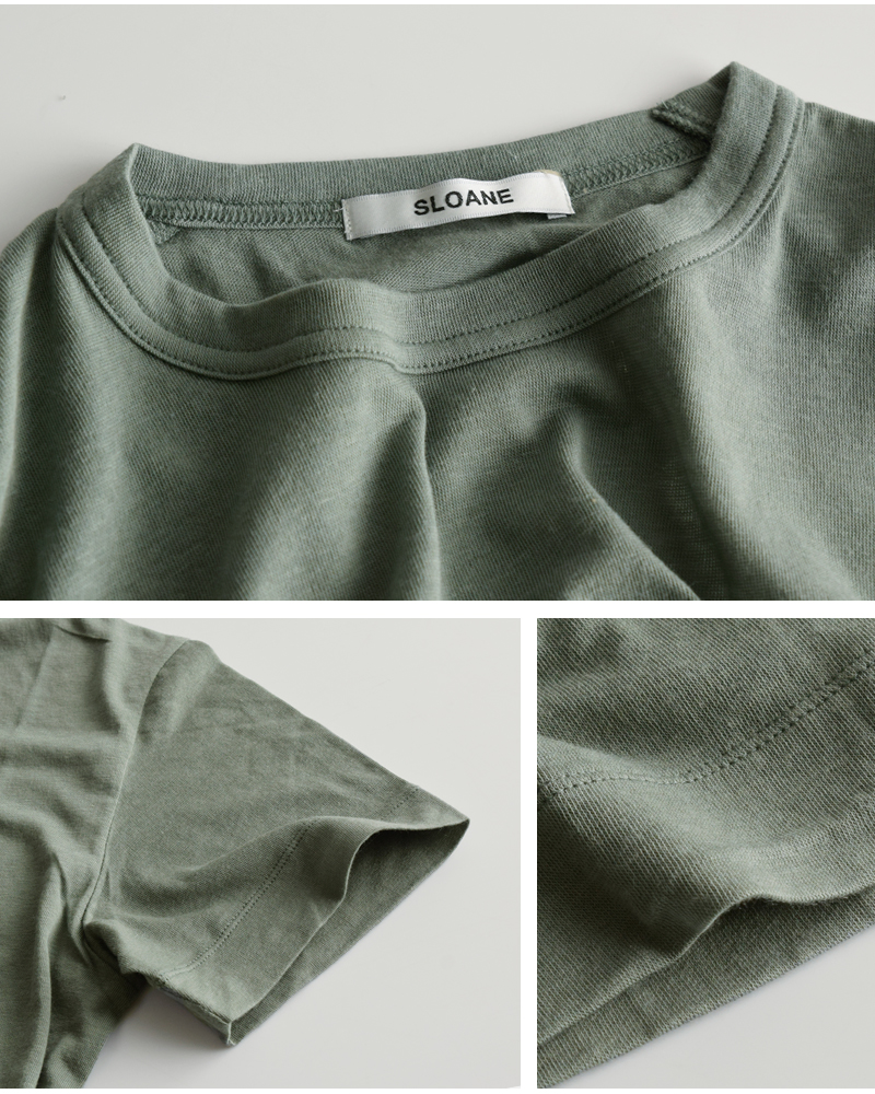 SLOANE(スローン)コットンシルク半袖Tシャツsl10s-t1148