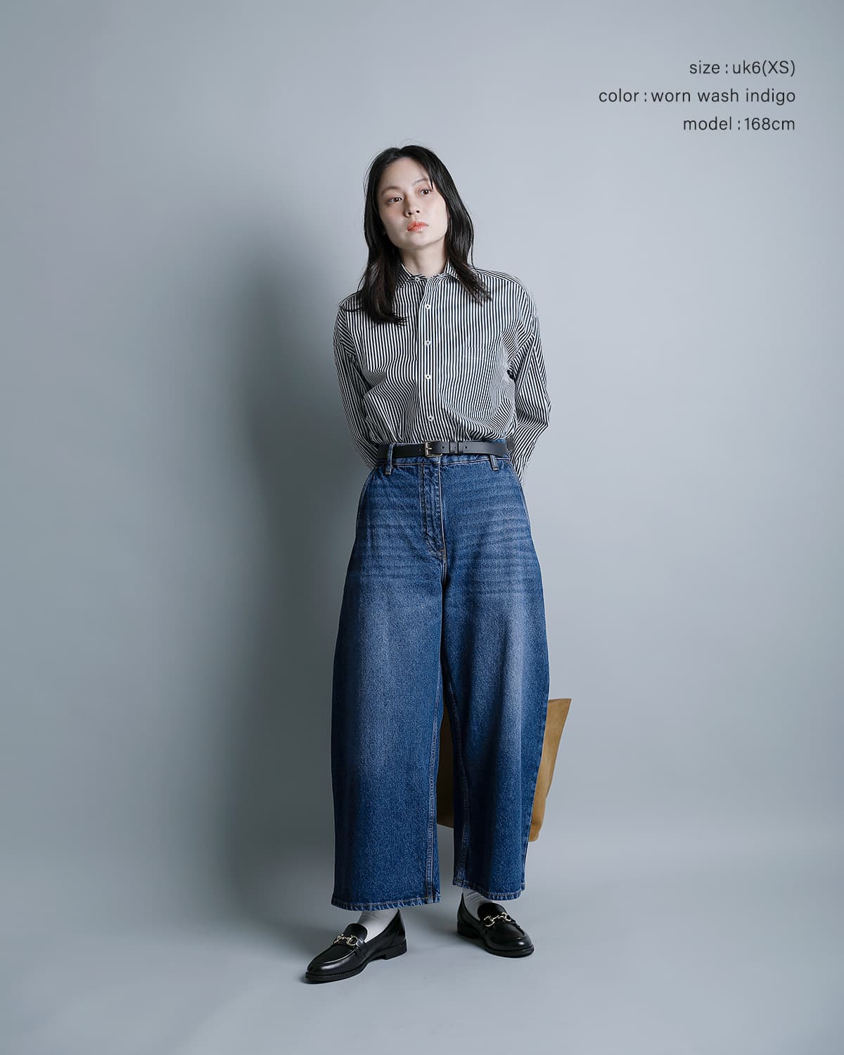 STUDIO NICHOLSONワイド デニム クロップドパンツ CHALCO snw-1417