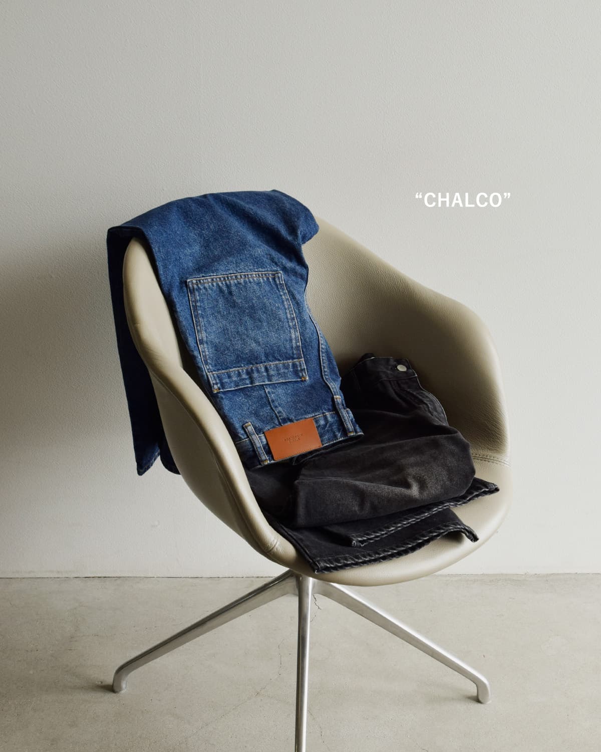 STUDIO NICHOLSONワイド デニム クロップドパンツ CHALCO snw-1417