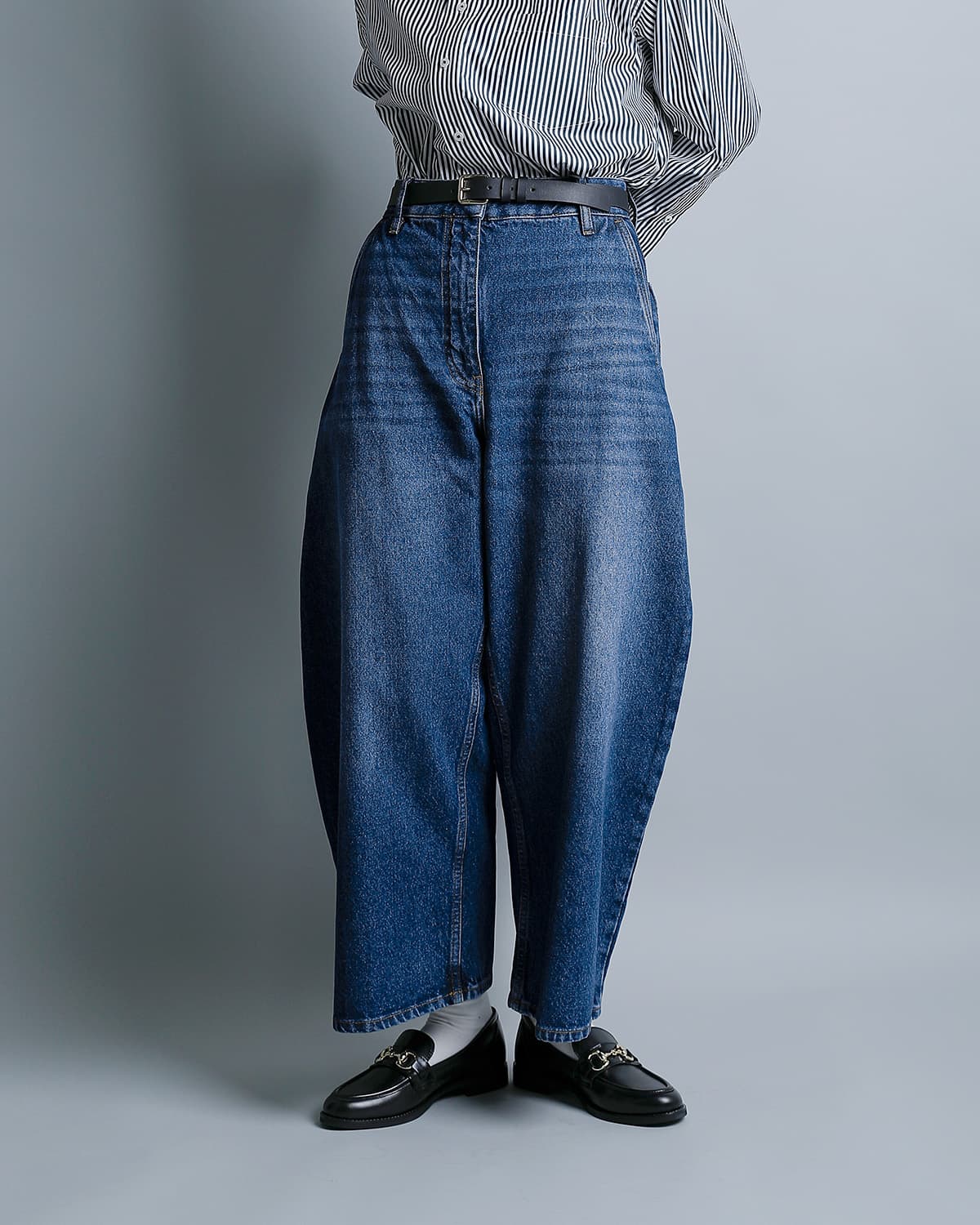 STUDIO NICHOLSONワイド デニム クロップドパンツ CHALCO snw-1417