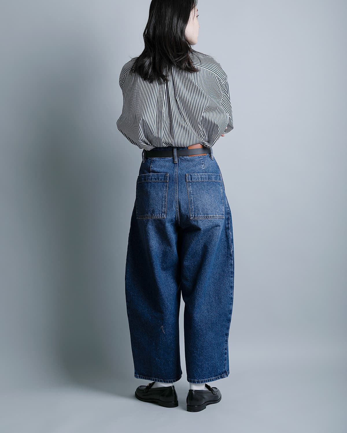 STUDIO NICHOLSONワイド デニム クロップドパンツ CHALCO snw-1417