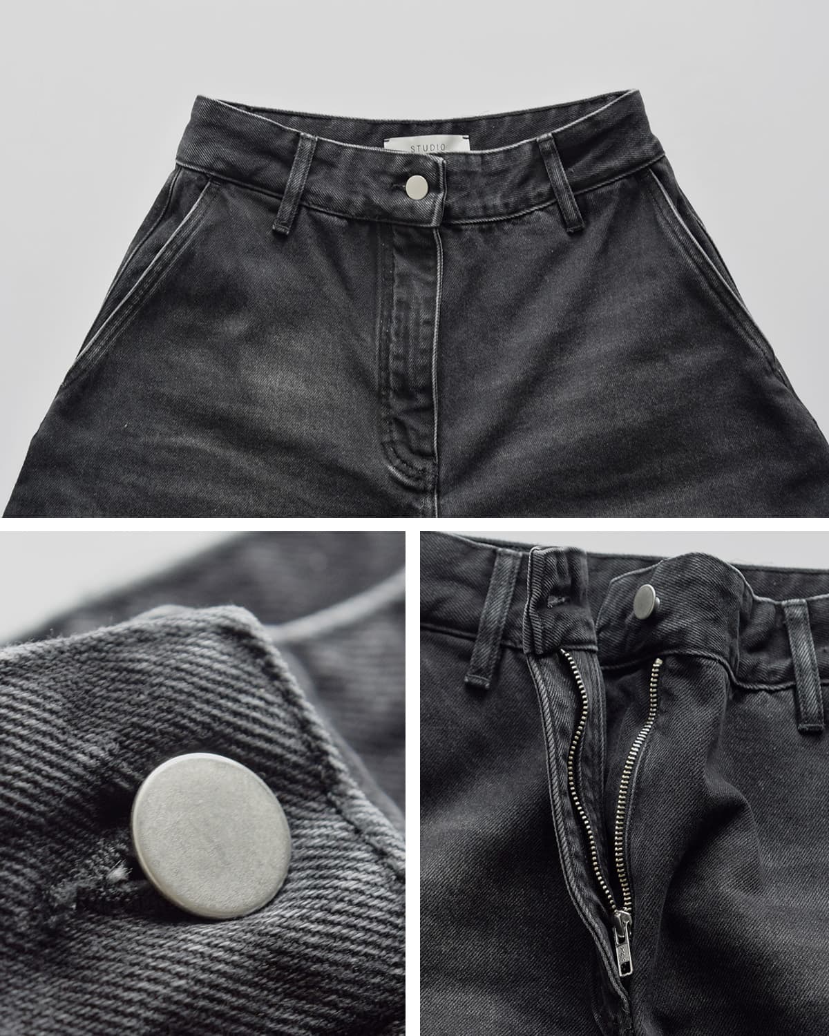 STUDIO NICHOLSONワイド デニム クロップドパンツ CHALCO snw-1417