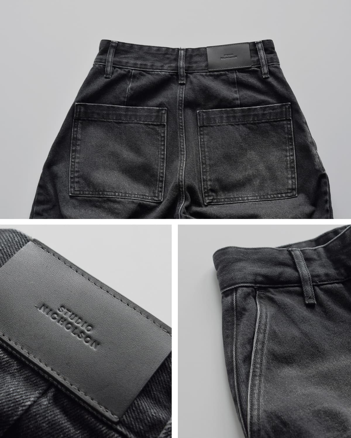 STUDIO NICHOLSONワイド デニム クロップドパンツ CHALCO snw-1417