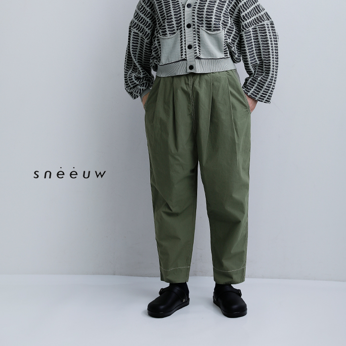 sneeuwコットン タック ドローパンツ snw33-15