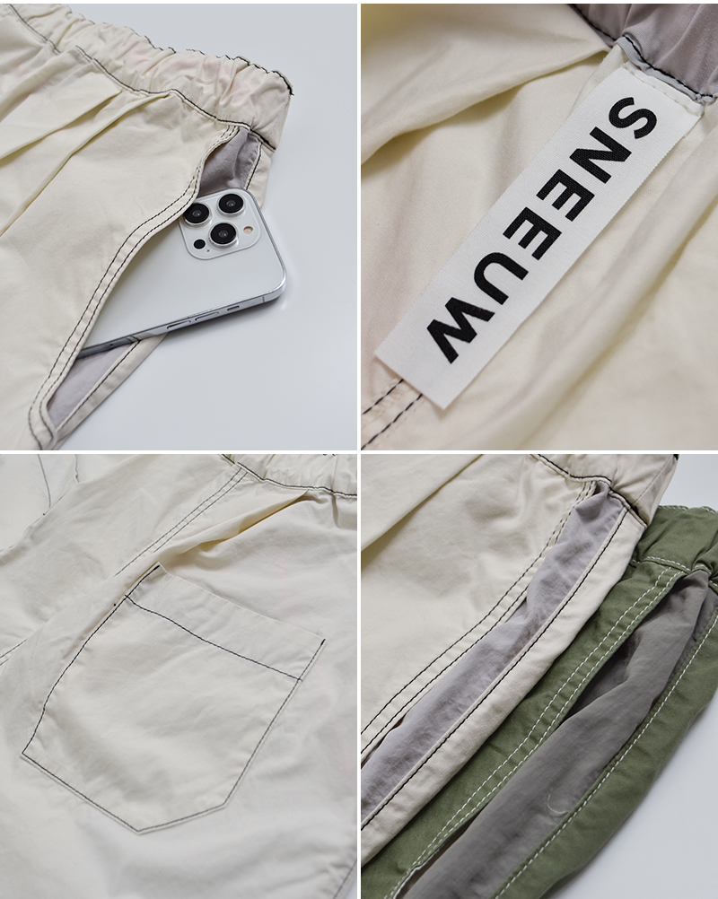 sneeuwコットン タック ドローパンツ snw33-15