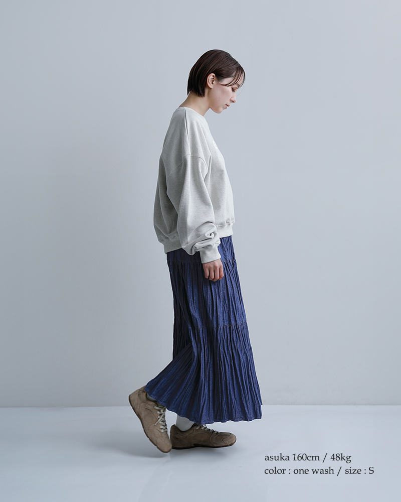 Rockmount(ロックマウント)コットンデニム しわ加工 ロングスカート sp9999-33