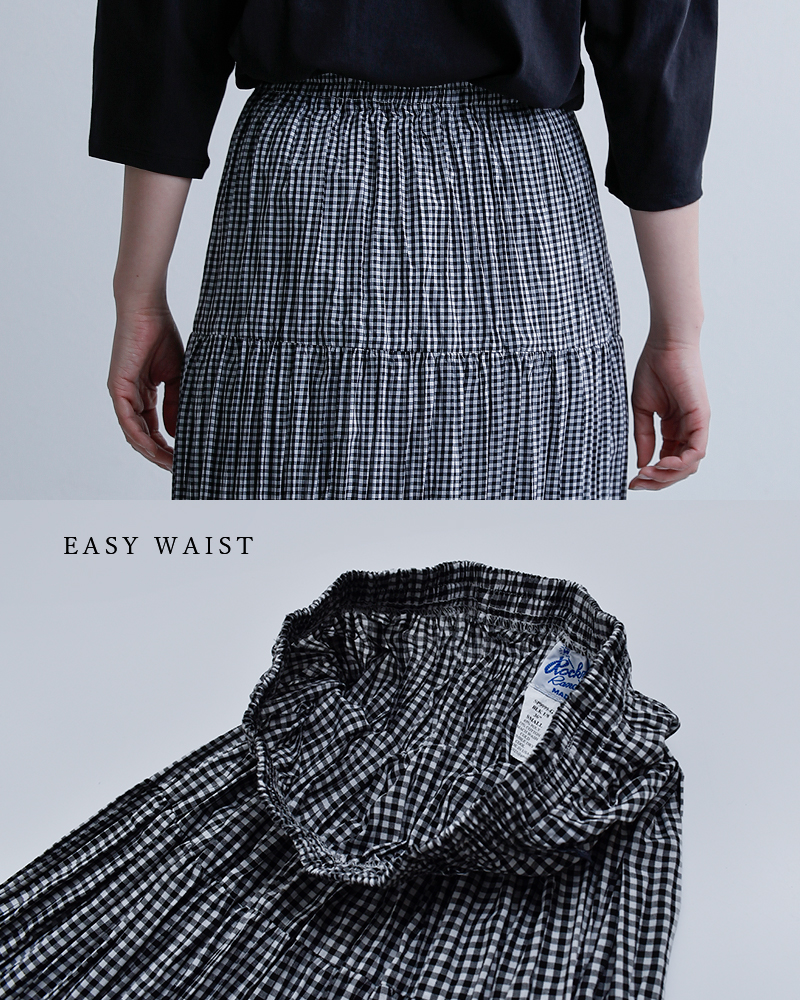 Rockmount(ロックマウント)ギンガムチェック しわ加工 ロングスカート sp9999-36
