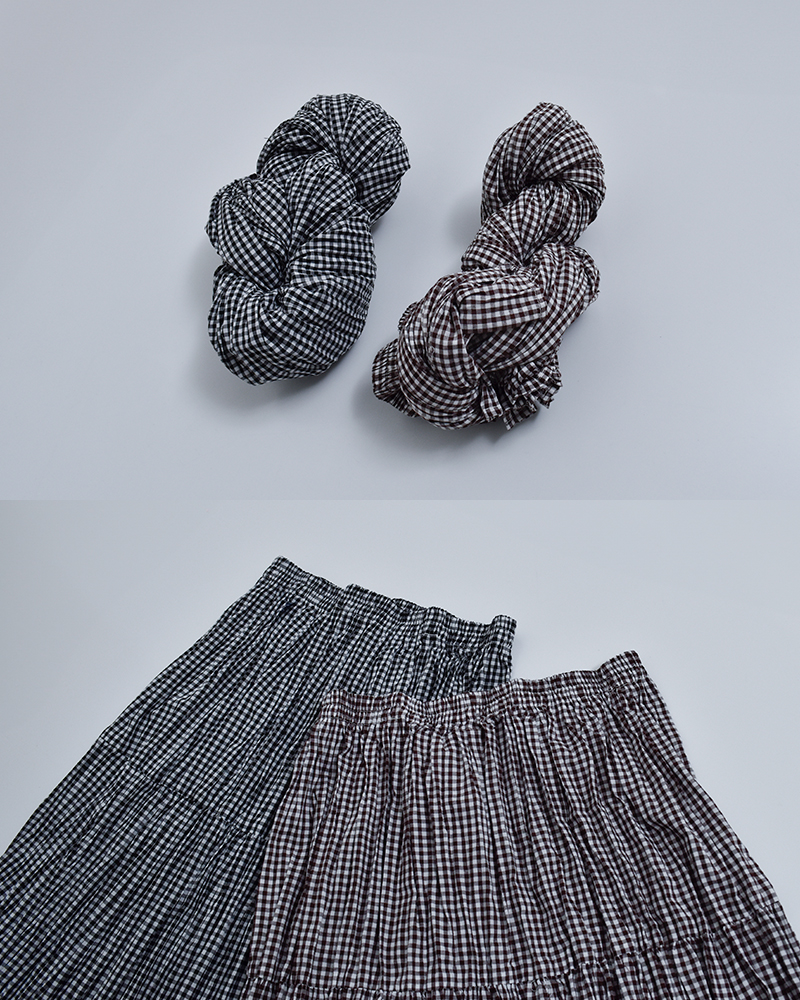 Rockmount(ロックマウント)ギンガムチェック しわ加工 ロングスカート sp9999-36