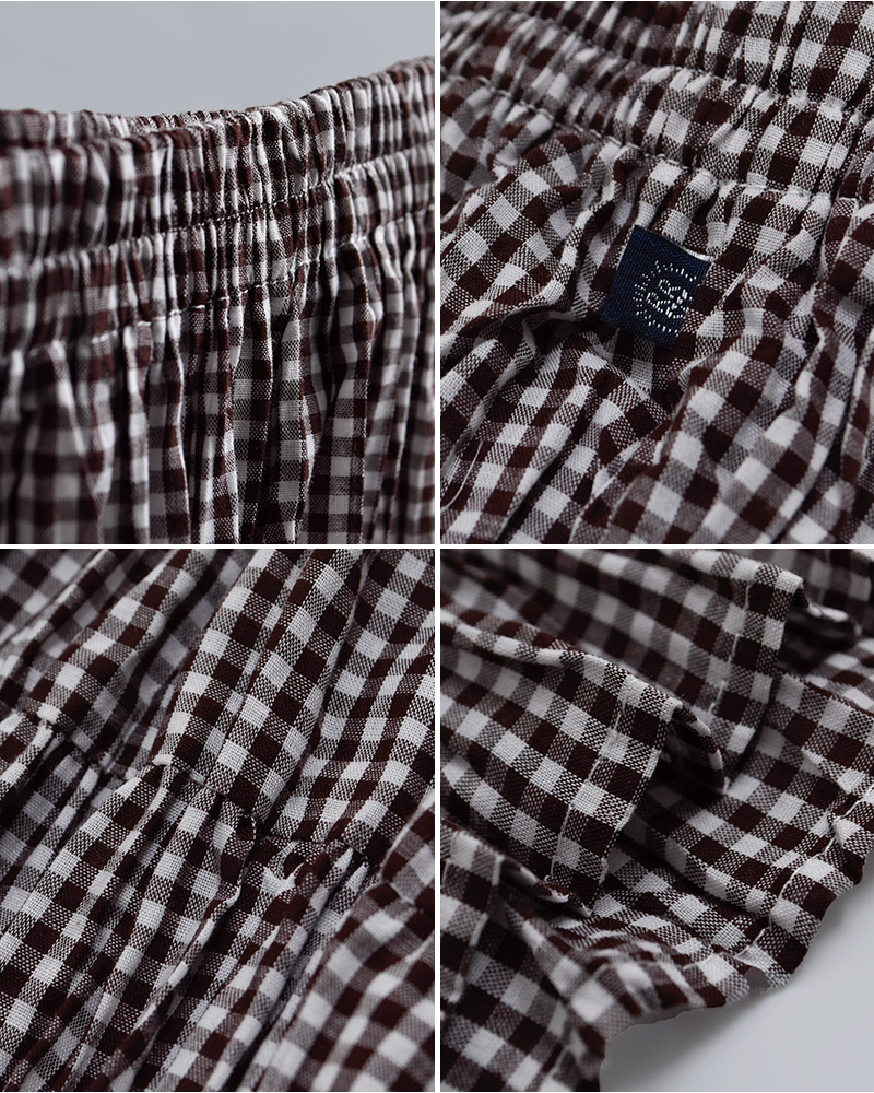 Rockmount(ロックマウント)ギンガムチェック しわ加工 ロングスカート sp9999-36