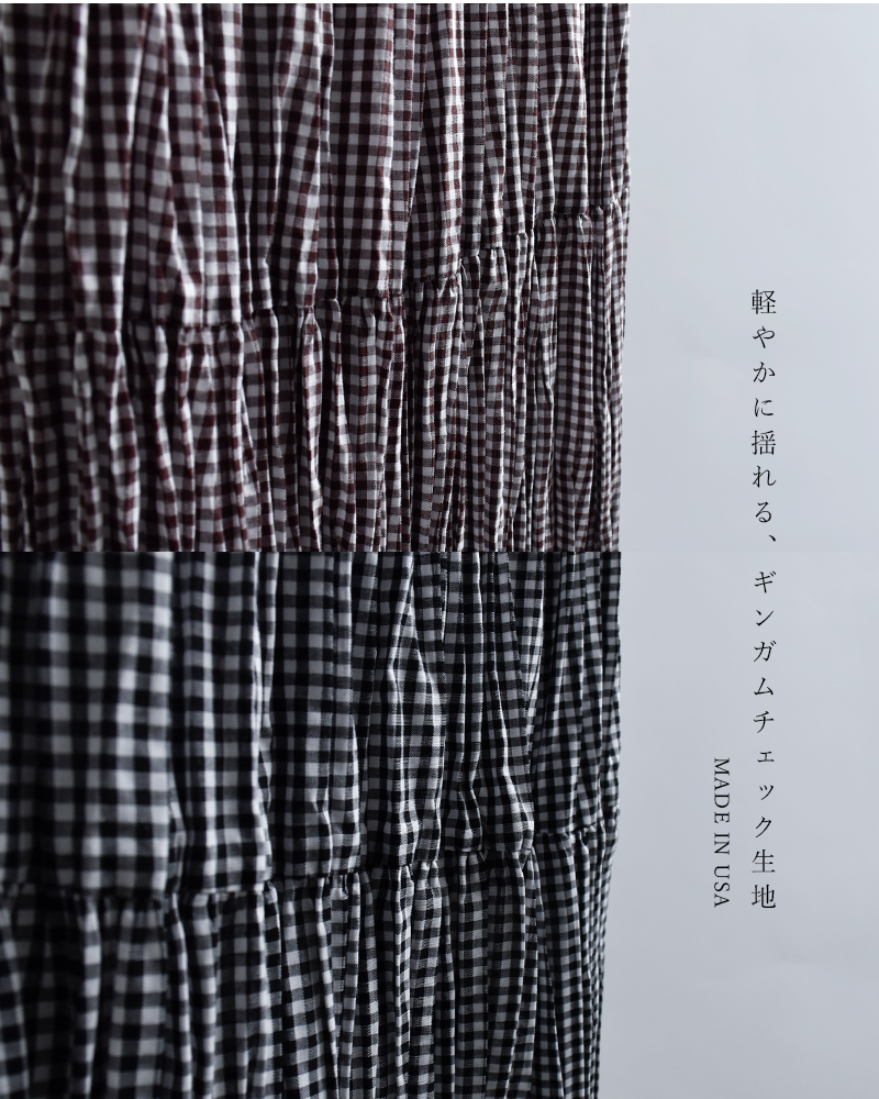 Rockmount(ロックマウント)ギンガムチェック しわ加工 ロングスカート sp9999-36