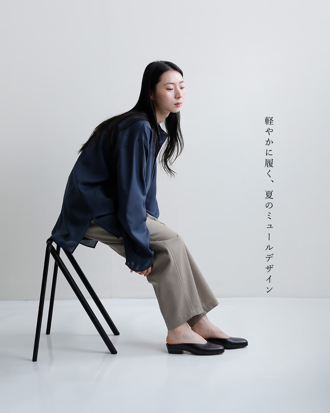 BEAUTIFUL SHOESキップレザー スクエア ミュール パンプス square-mule