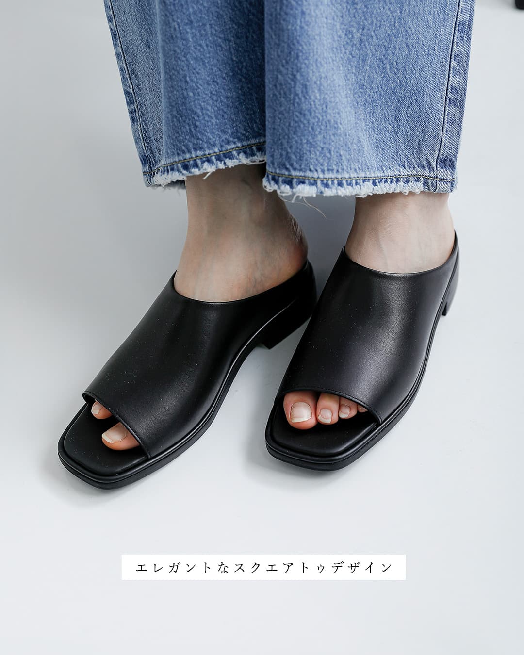 BEAUTIFUL SHOESステアレザー スクエアトゥ サンダル square-sandals