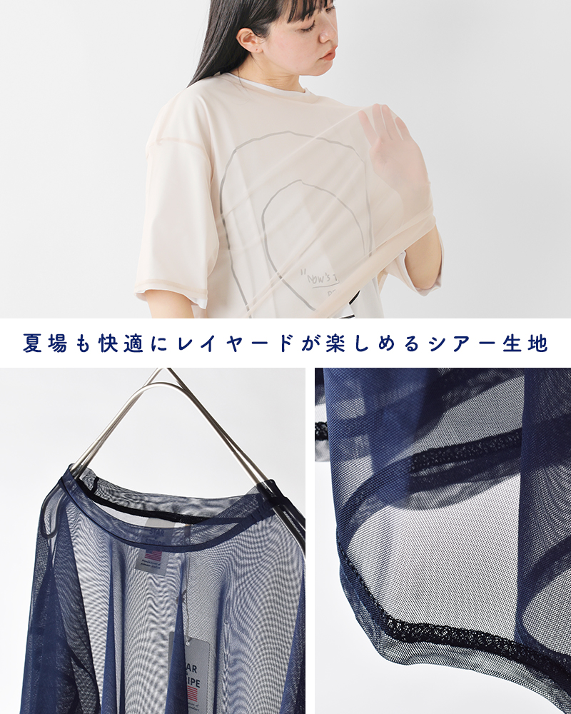 STAR&STRIPE(スターアンドストライプ)クルーネックシアーTシャツssmd-090