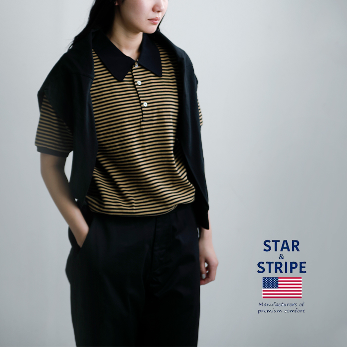 STAR＆STRIPE スターアンドストライプ コットン バイカラー ポロシャツ