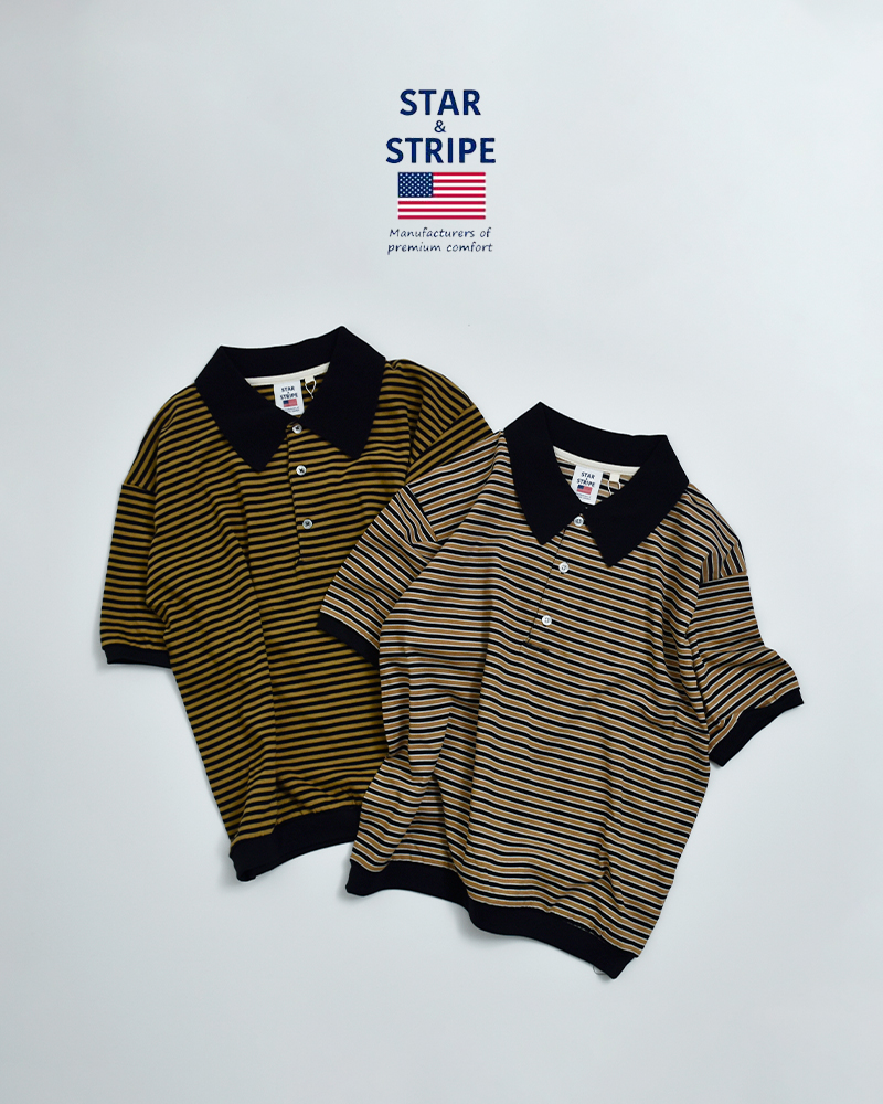 STAR＆STRIPE(スターアンドストライプ)コットンバイカラーポロシャツssmd-199-m