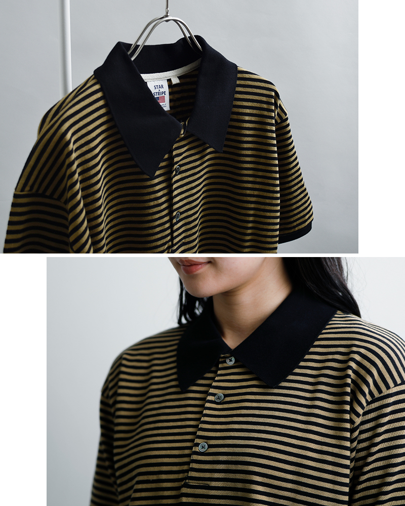 STAR＆STRIPE(スターアンドストライプ)コットンバイカラーポロシャツssmd-199-m