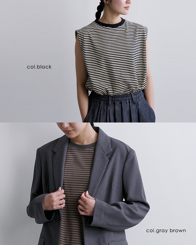 STARANDSTRIPE(スターアンドストライプ)コットン ノースリーブ クルーネック プルオーバー ssmd-200